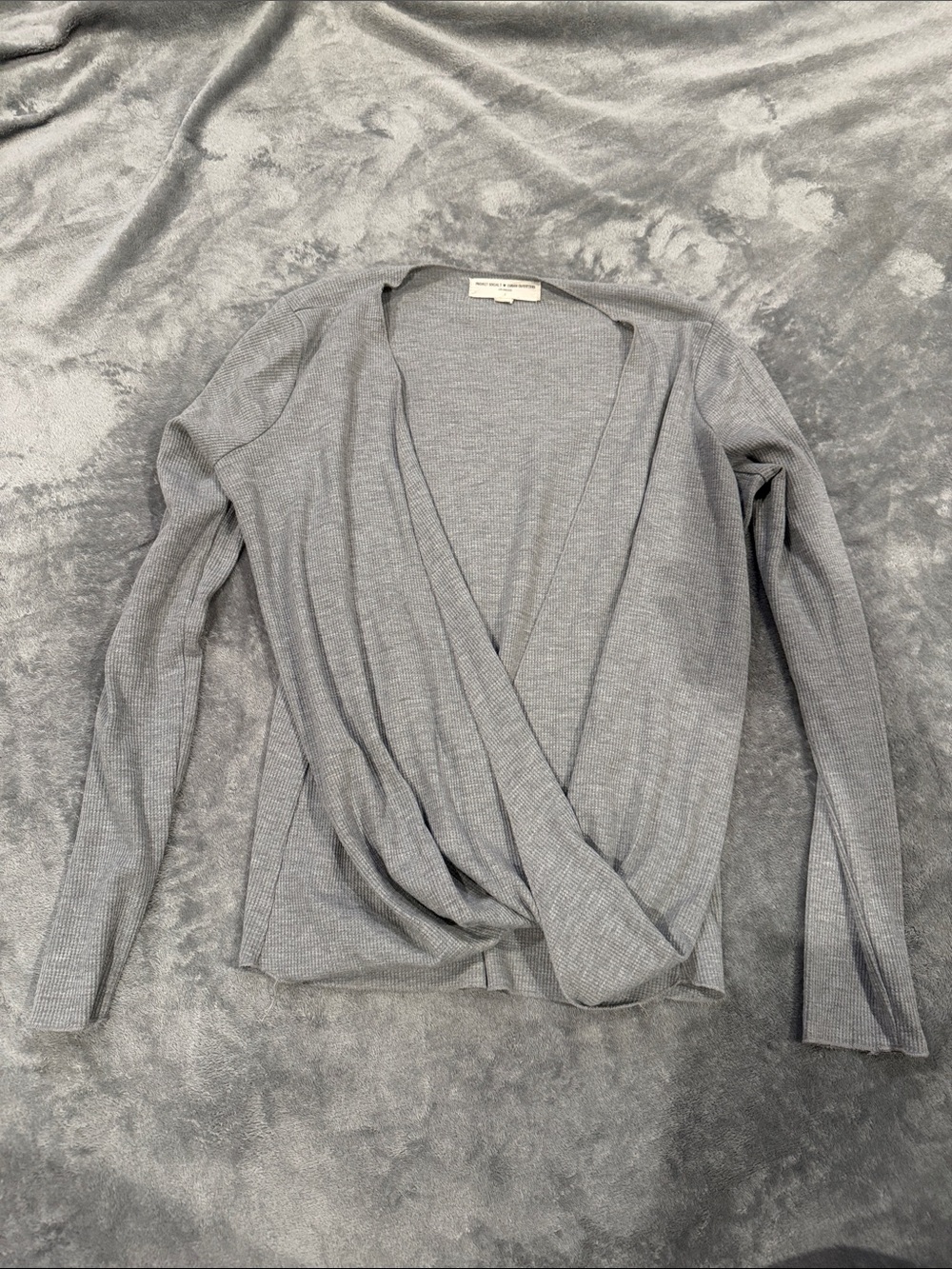 Urban Outfitters - Long Sleeve Wrap Shirt (Gray)